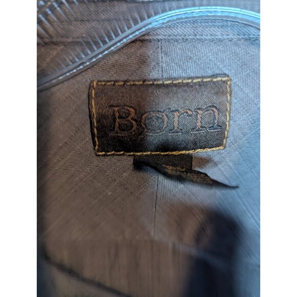 Born Men's Brown Button Cotton Bamboo Handcrafted Long Sleeve Shirt SZ XL - Picture 7 of 9